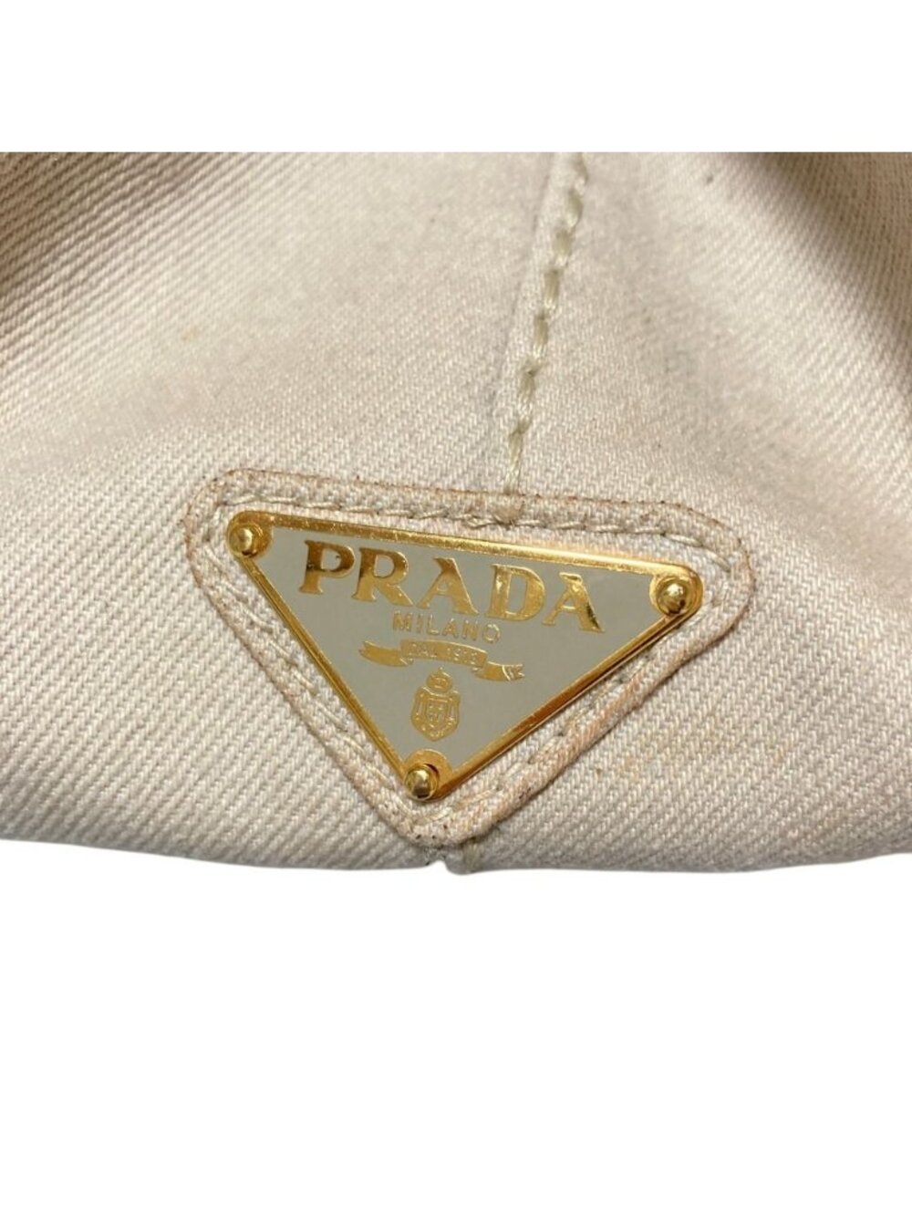 Prada Canapa Denim Tote Beige - Picture 13 of 15